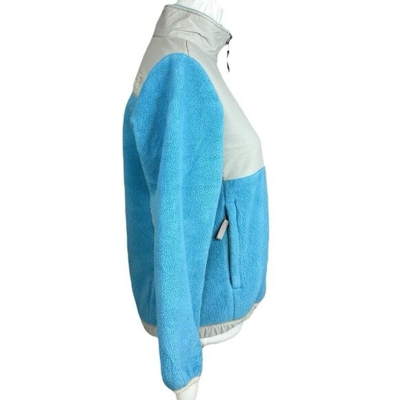 The North Face Girl's Blue‎ Gray Vintage Denali Polartec Full Zip Jacket L/C41 - Picture 2 of 16